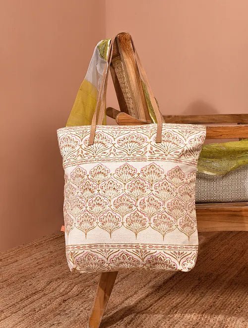 Turk block-printed cotton tote bag — Art Avenue