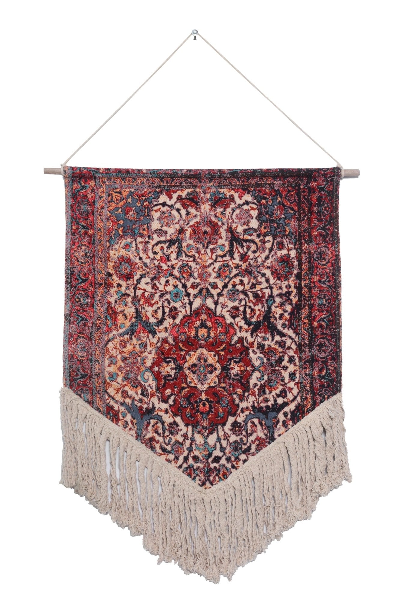 Rage handwoven wall hanging — kilim textile wall art, Art Avenue Jaipur
