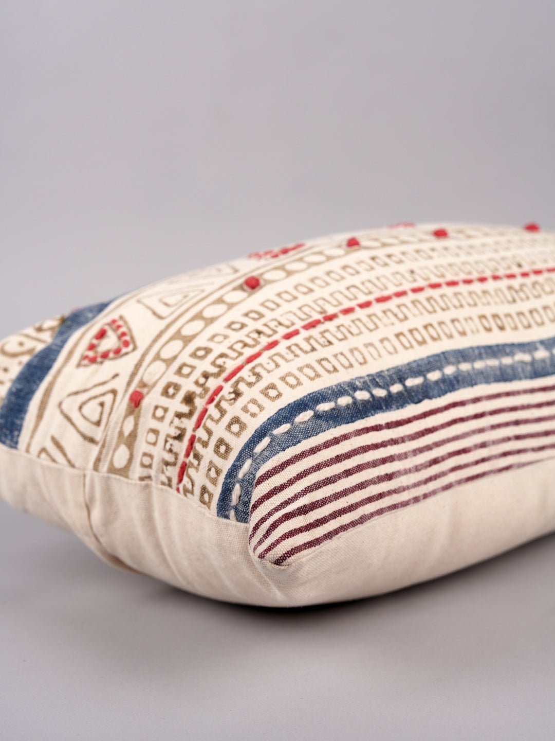 ABSTRACT COMFORT - BLOCK PRINTED LUMBAR CUSHION COVER - ART AVENUE
