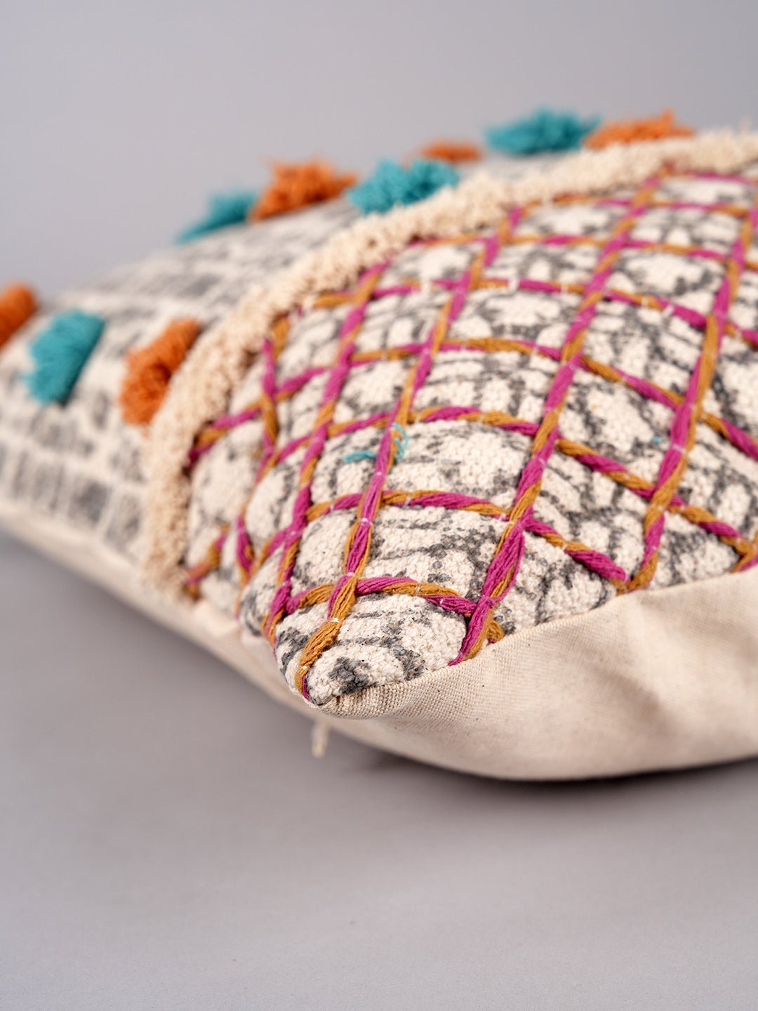 BLOCK PRINTED - SQAURE CUSHION COVER - ART AVENUE