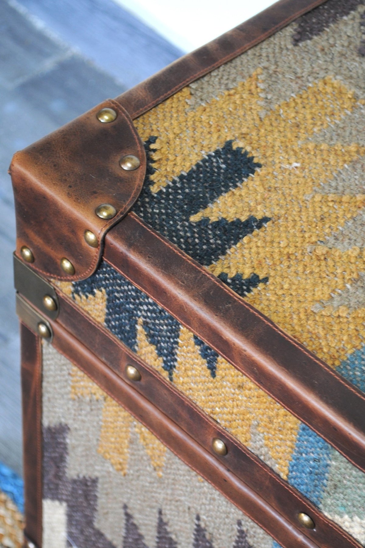 DUNHILL - KILIM AND LEATHER TRUNK - ART AVENUE