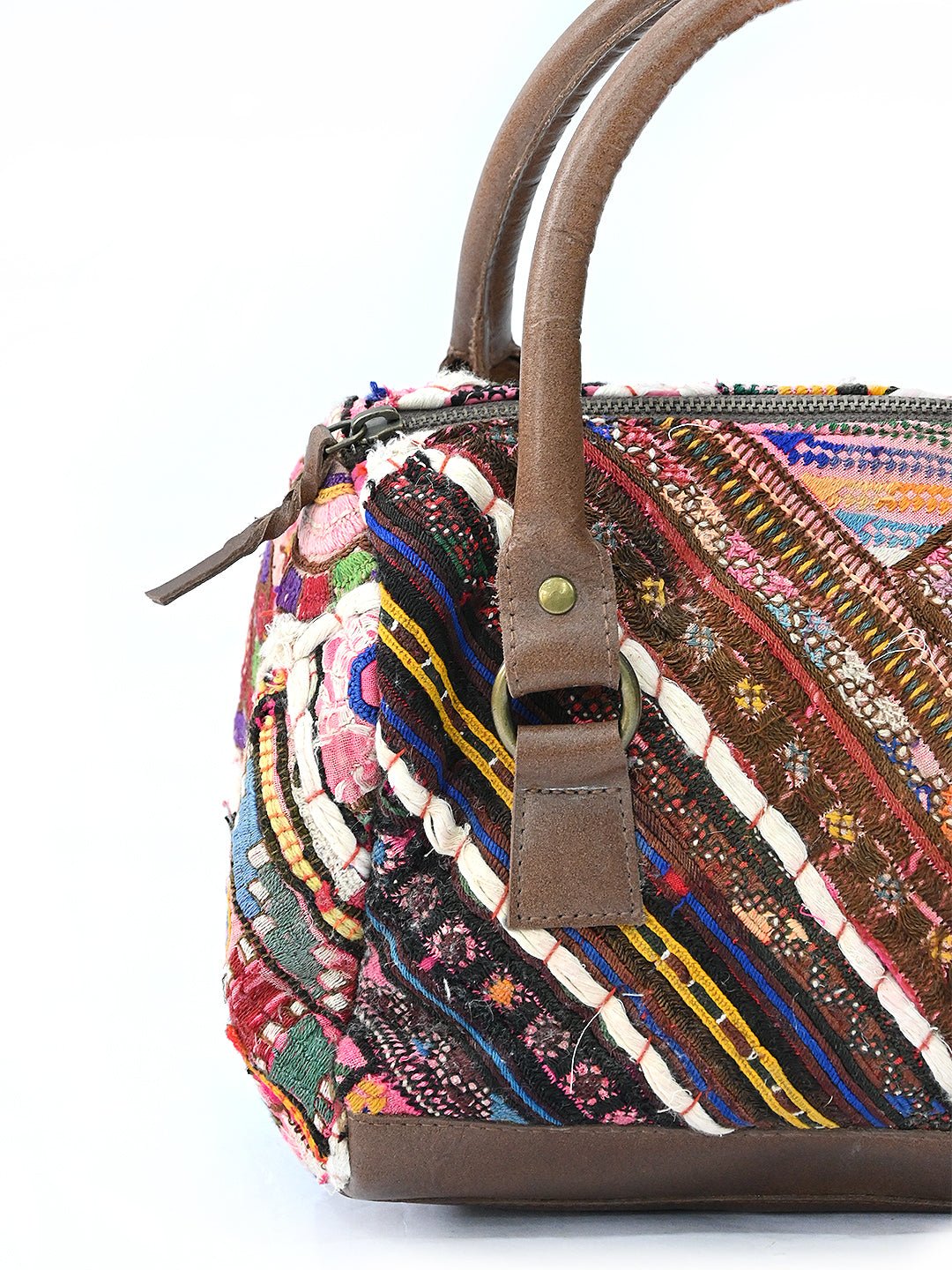 Sparky vintage patchwork duffle bag lifestyle — Art Avenue