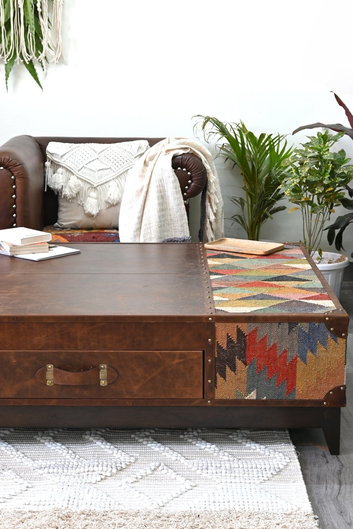 Chandigarh handcrafted kilim coffee table — Art Avenue