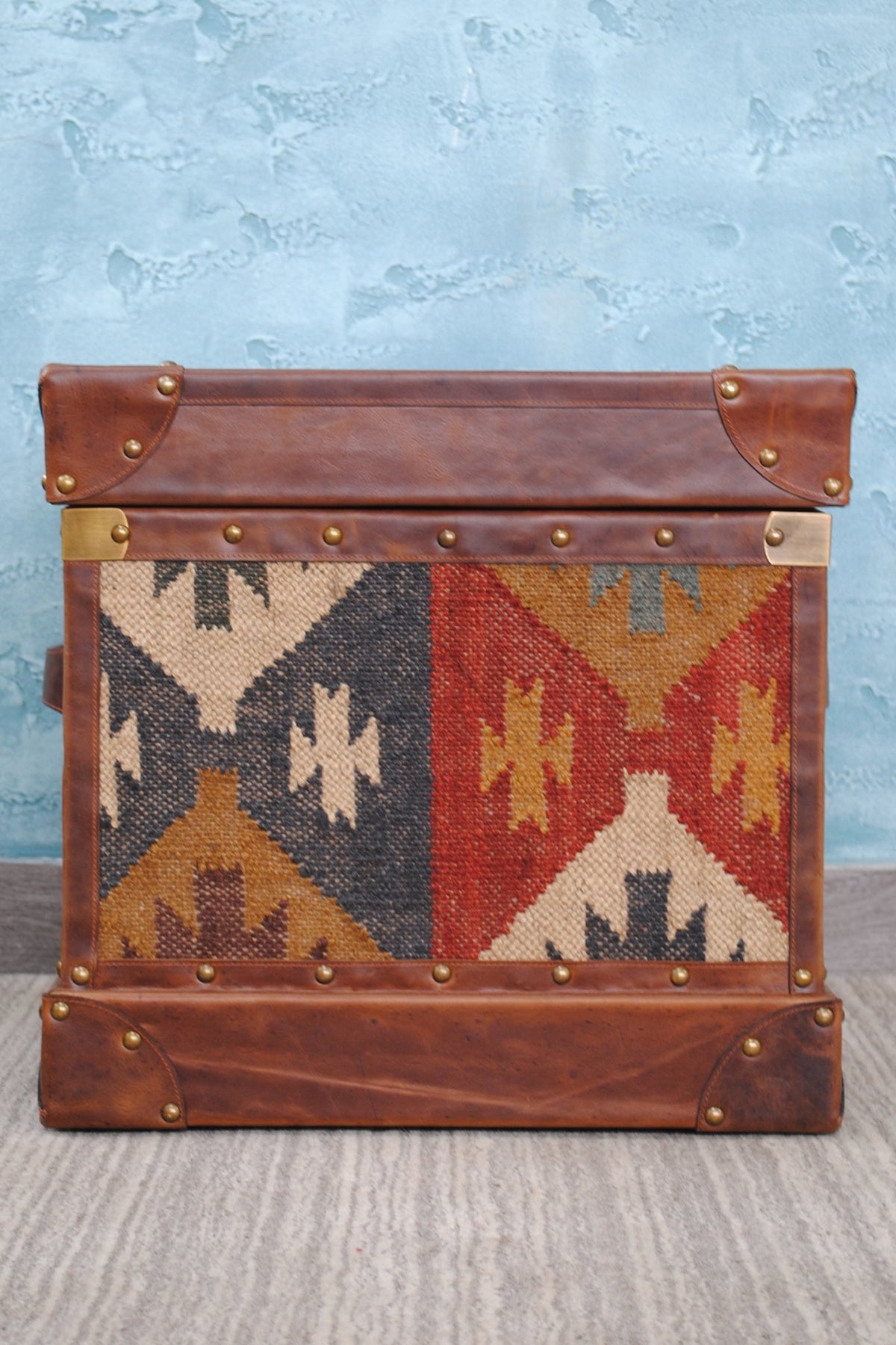 Zenia kilim trunk — open view — Art Avenue