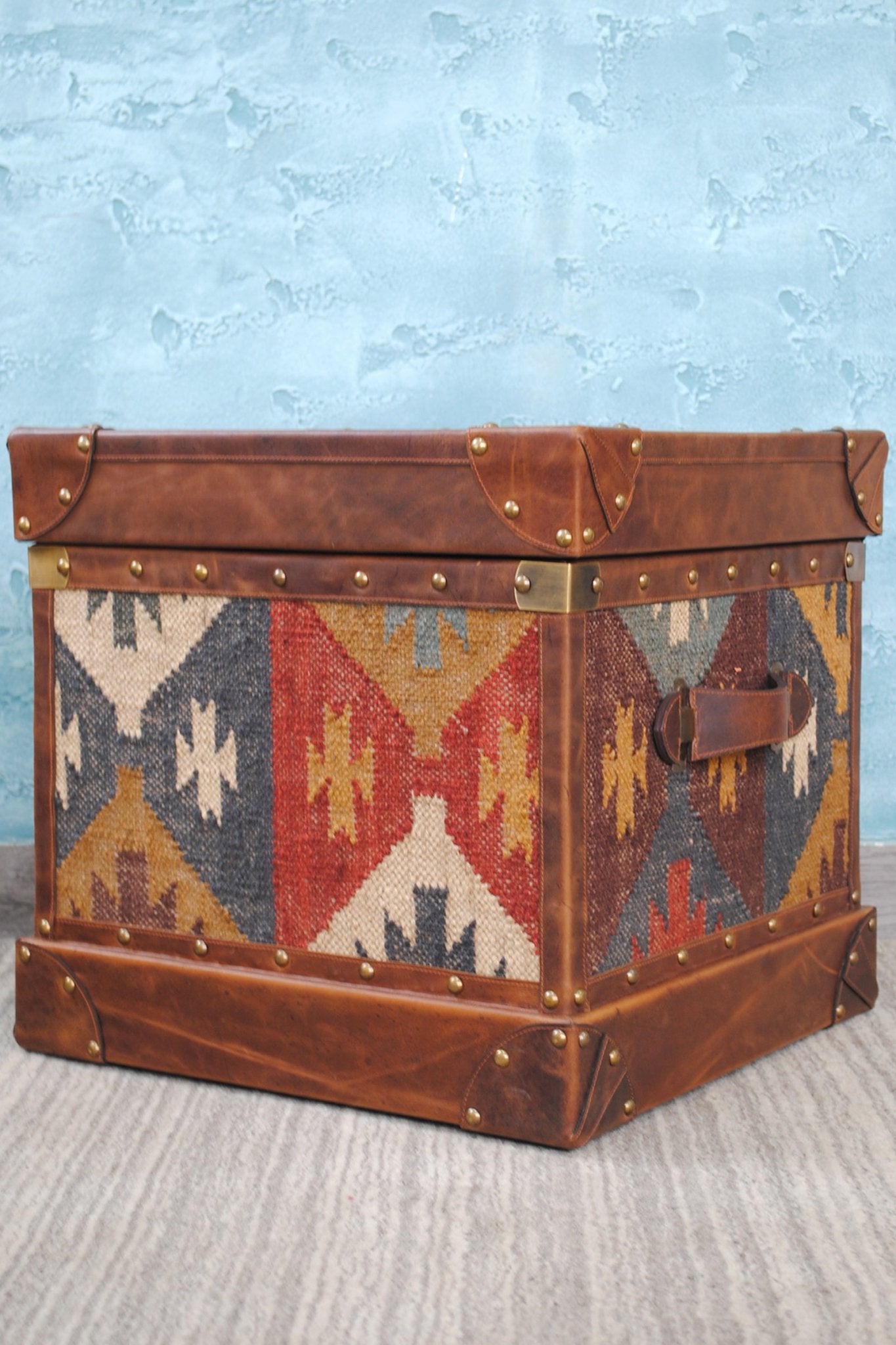 Handcrafted kilim storage trunk — Art Avenue
