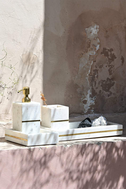FLORENCE WHITE MARBLE BATHROOM SET - ART AVENUE
