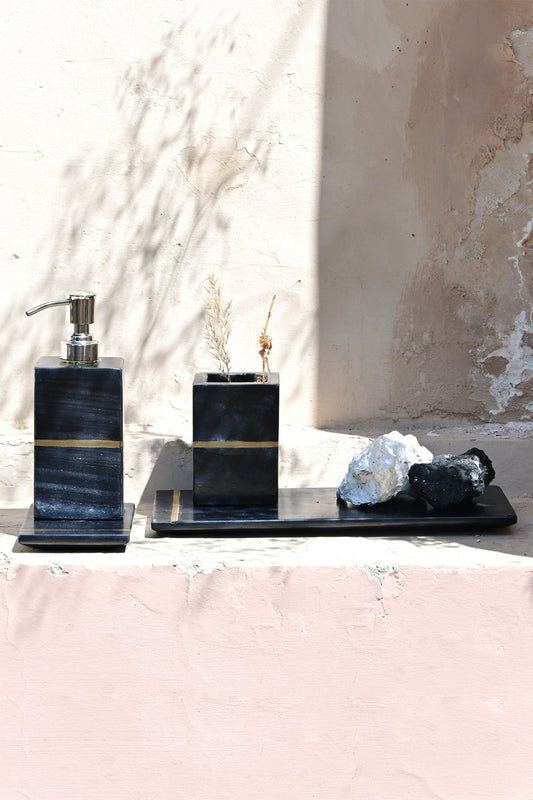STARLIGHT BLACK MARBLE BATHROOM SET - ART AVENUE