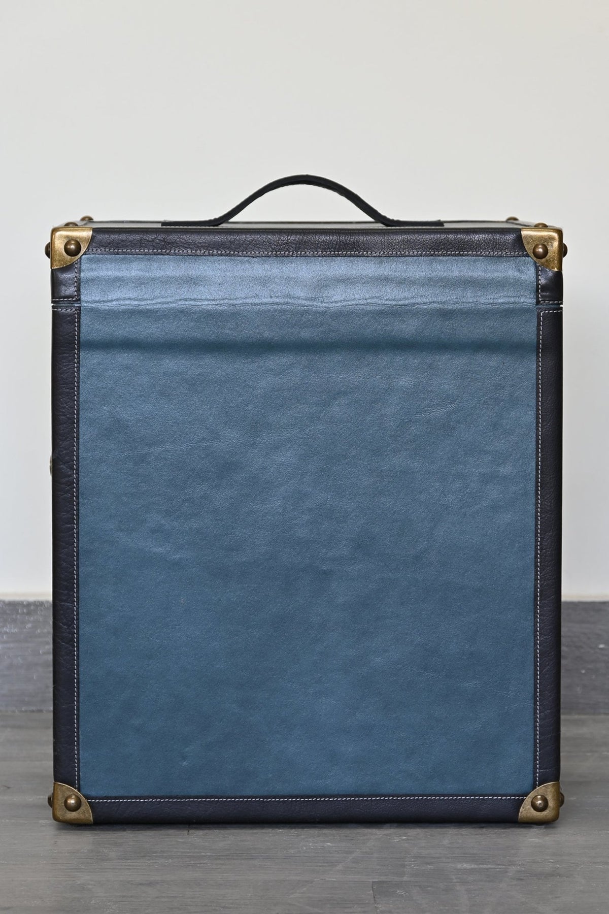 Side view of leather bar cabinet — Art Avenue