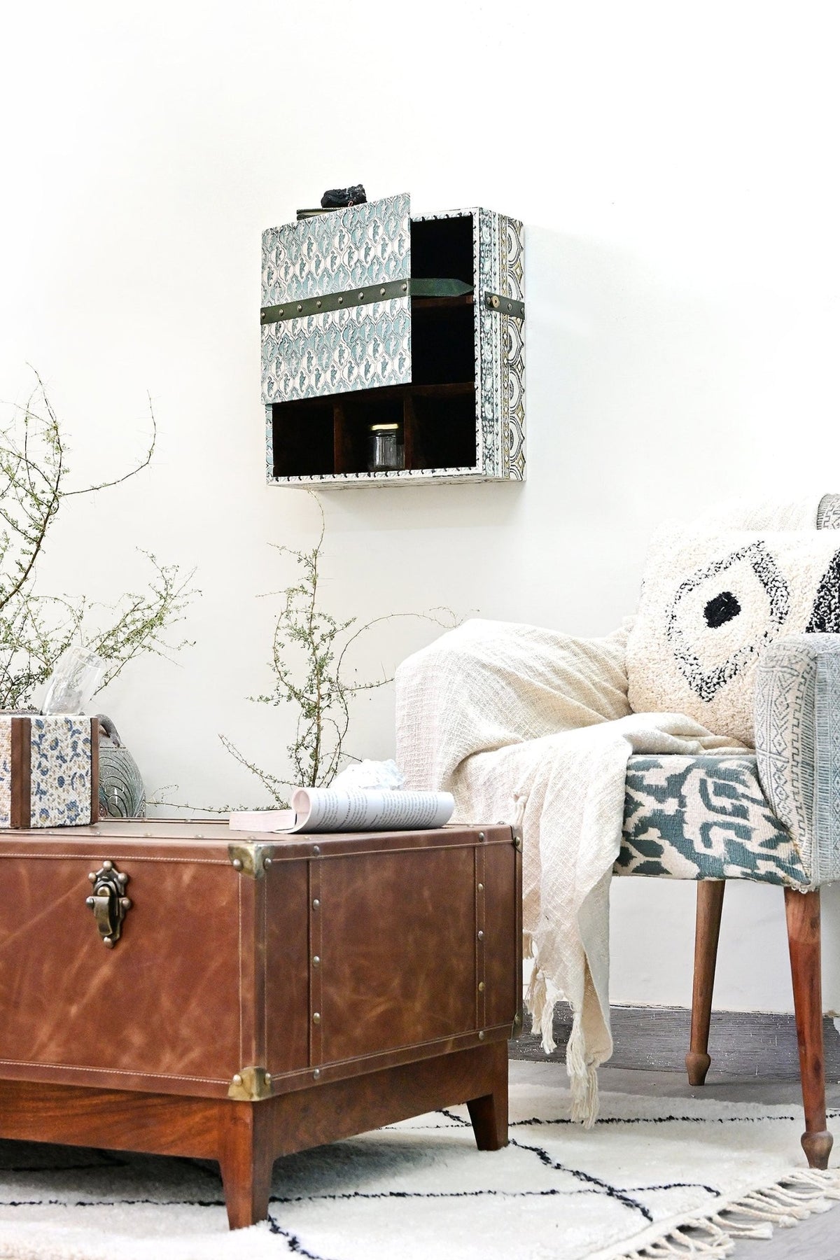 AQUA - COTTON PRINTED WALL CABINET - ART AVENUE