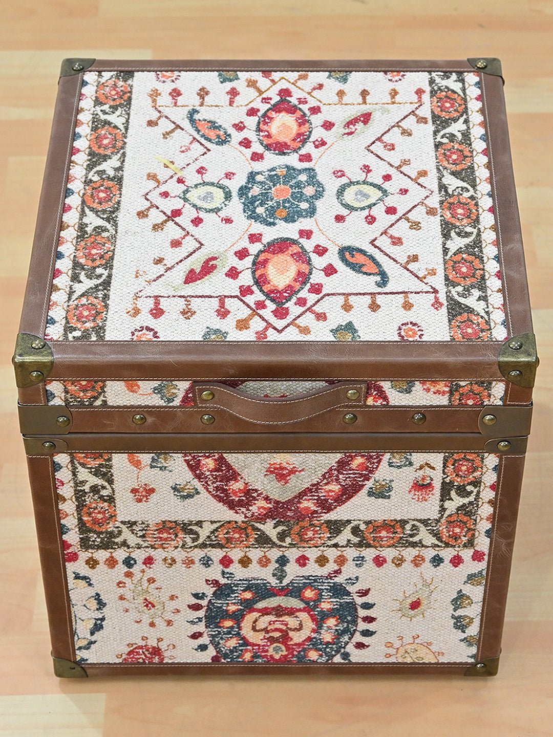 Utopia printed cotton and leather trunk — Art Avenue