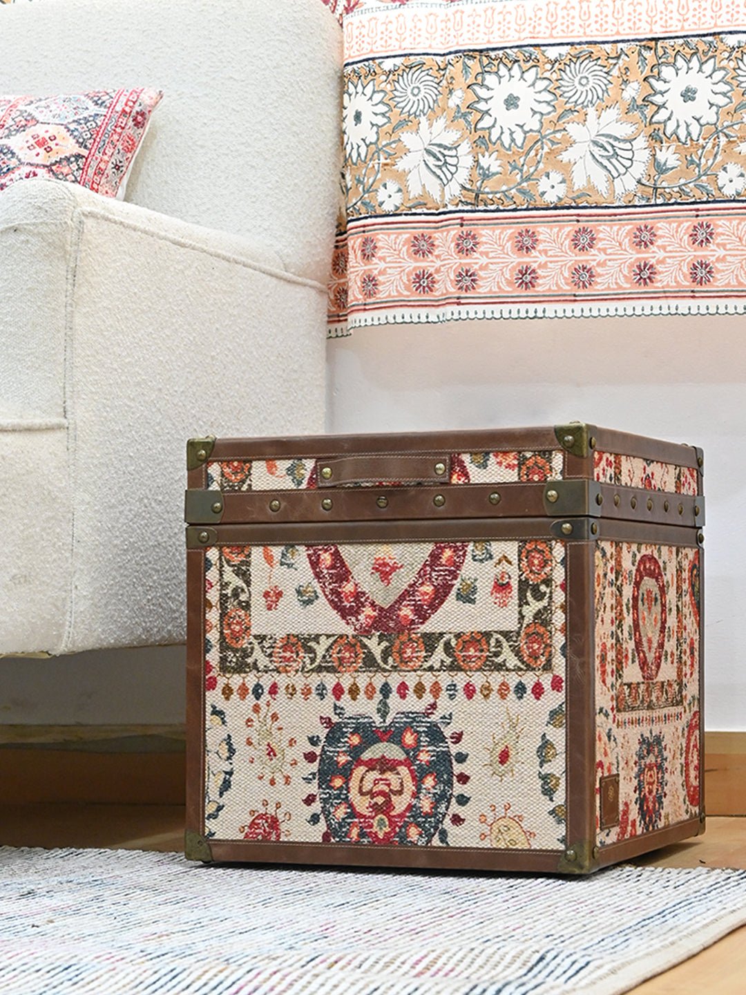 Block-printed cotton trunk lid detail — Art Avenue