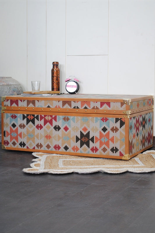 Aztec kilim storage trunk — Art Avenue