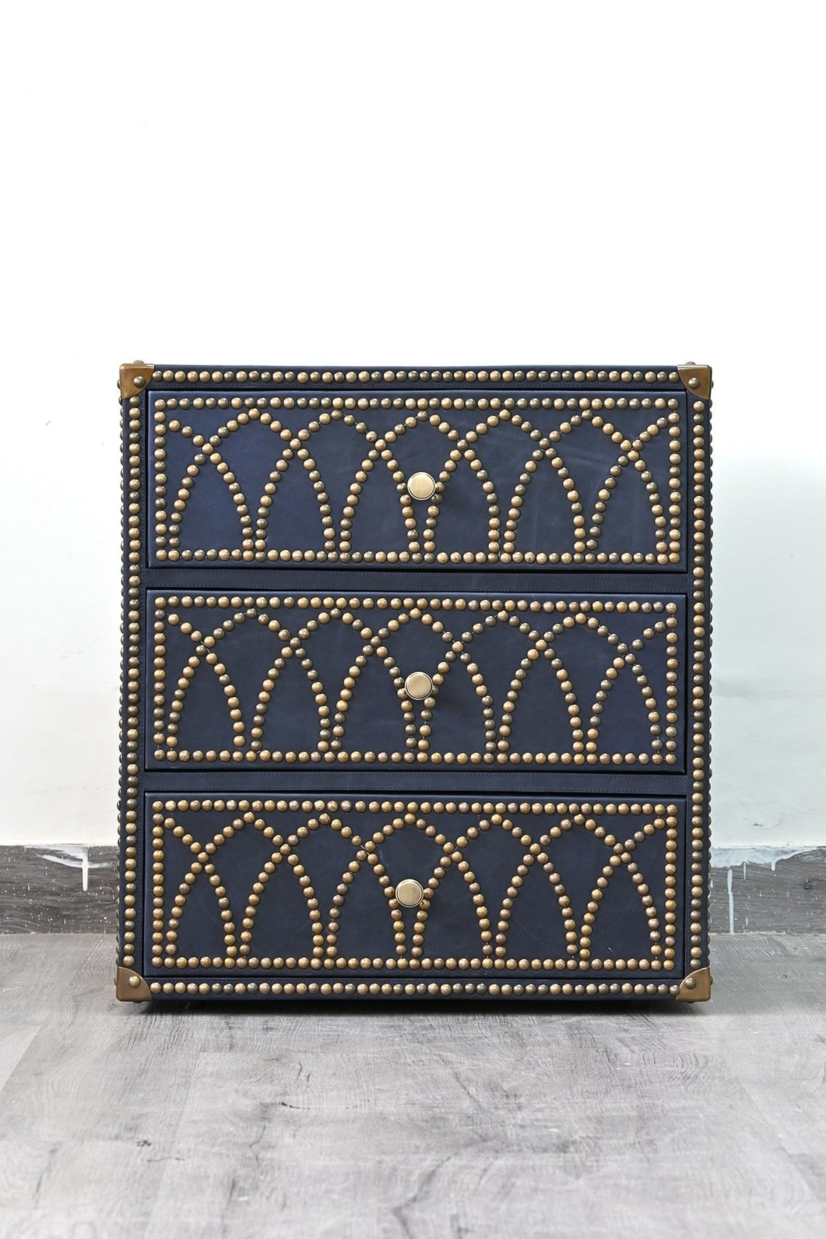Side view of leather chest of drawers — Art Avenue