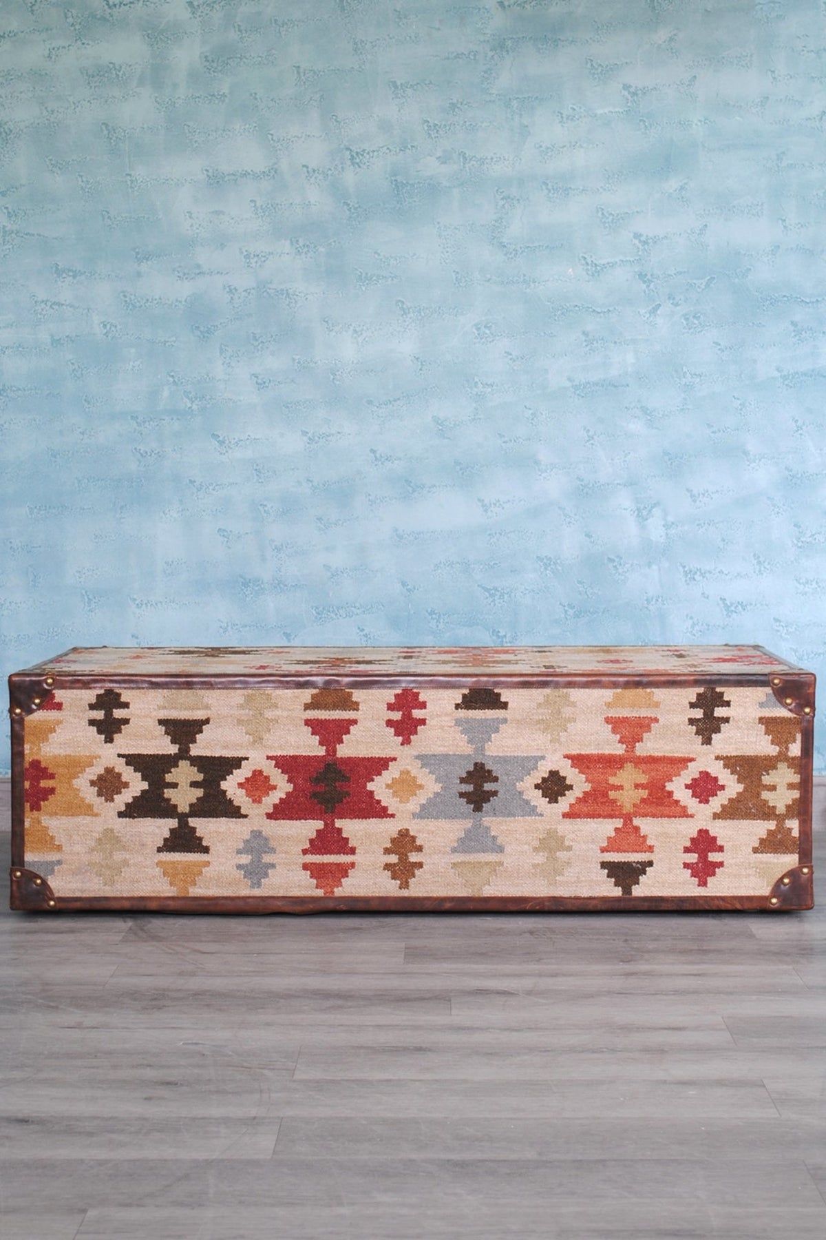 Sunshine leather coffee table — top view — Art Avenue
