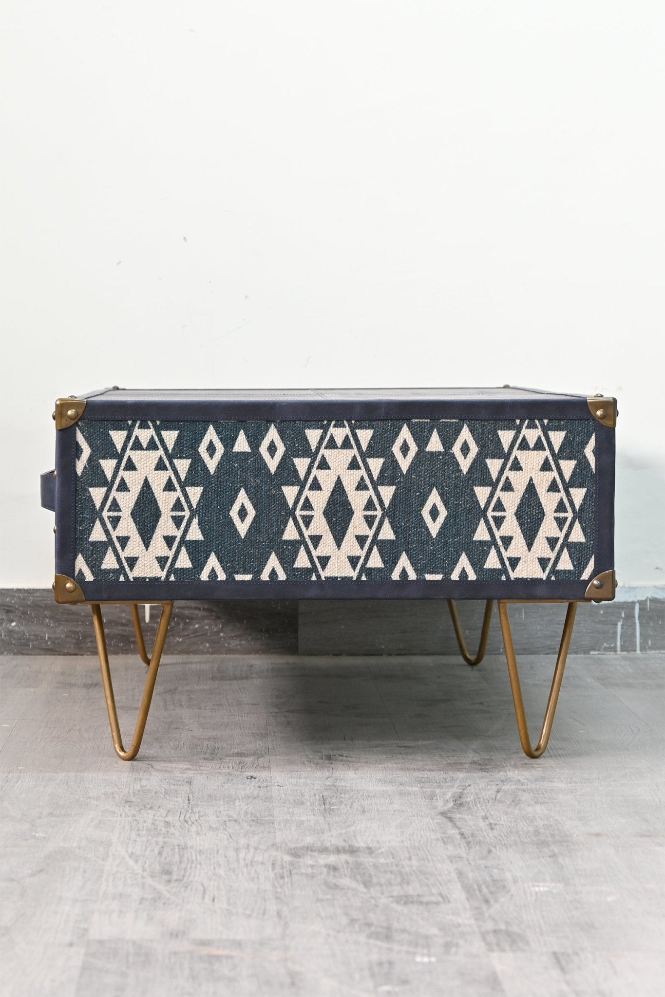 Sky leather coffee table room setting — Art Avenue