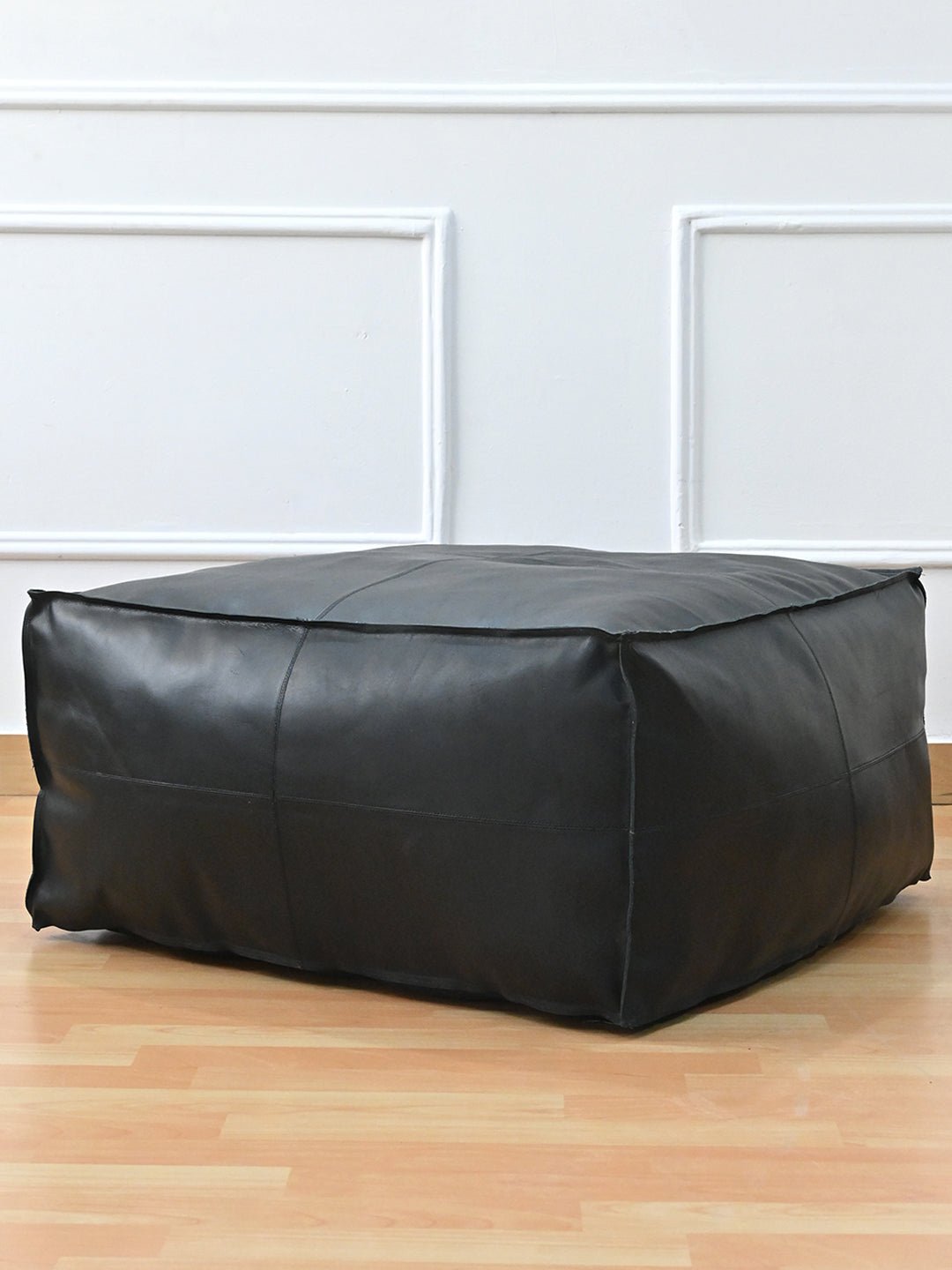 HARPER- CUBICAL LEATHER POUF - ART AVENUE