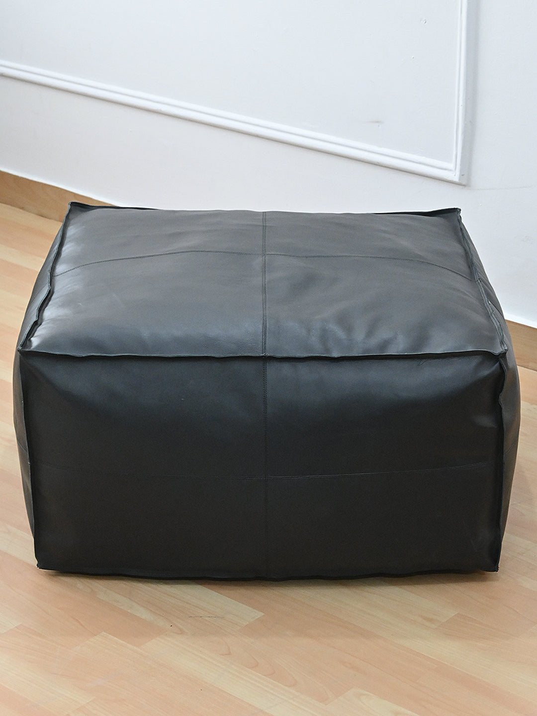 HARPER- CUBICAL LEATHER POUF - ART AVENUE