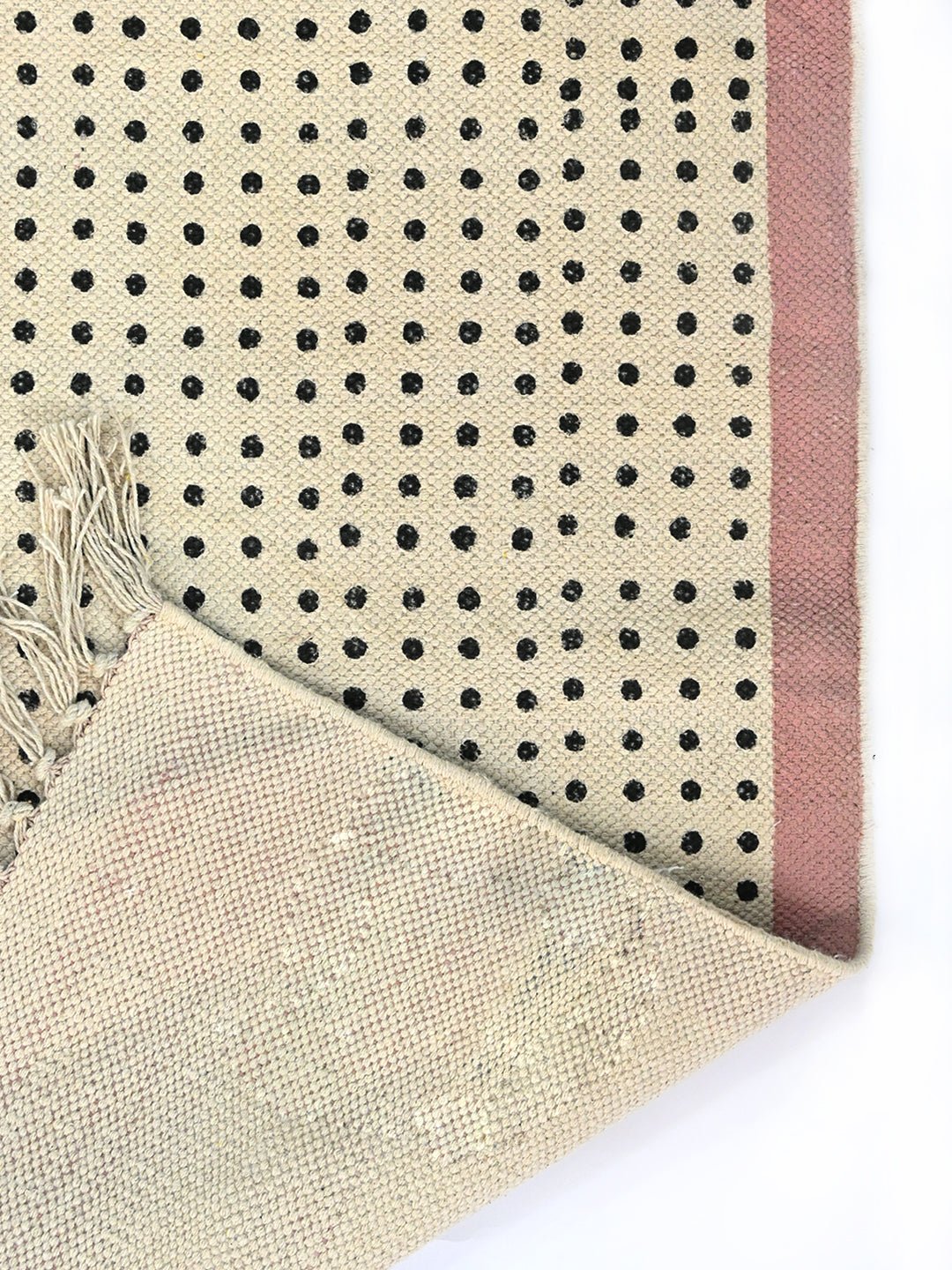 Martina Block-Printed Cotton Dhurrie Rug in Blue & Green — Art Avenue