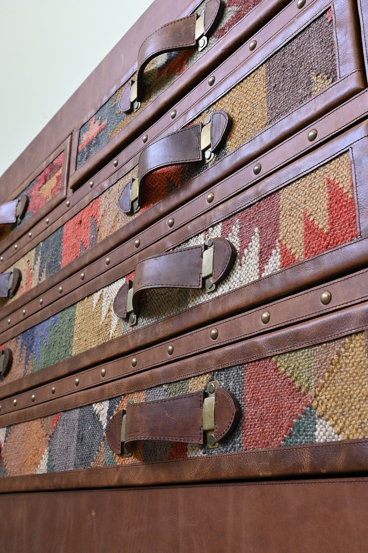 AXIS CHEST OF DRAWERS - KILIM AND LEATHER - ART AVENUE