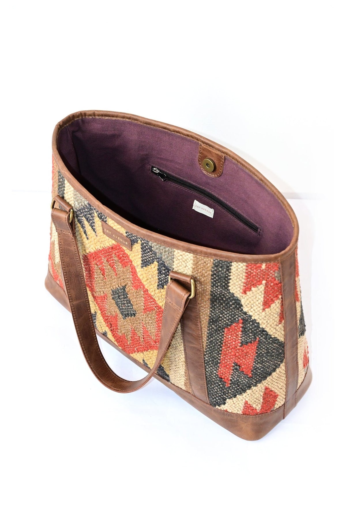 Nymph kilim handbag hardware detail — Art Avenue