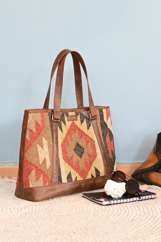 Nymph kilim and leather handbag — Art Avenue