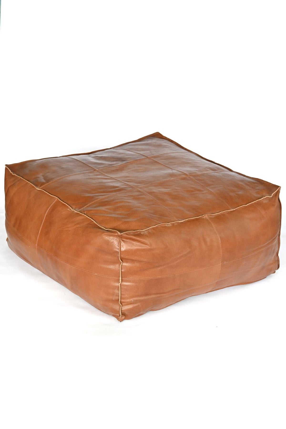 HARPER- CUBICAL LEATHER POUF - ART AVENUE