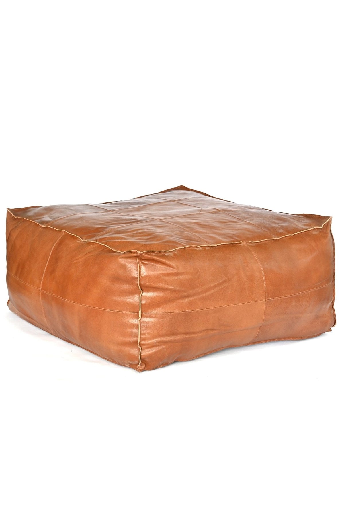 HARPER- CUBICAL LEATHER POUF - ART AVENUE