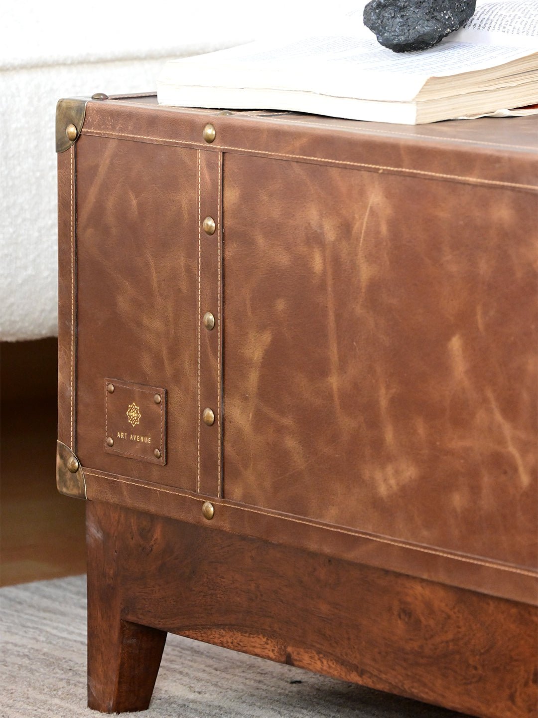 TULUM LEATHER COFFE TABLE - ART AVENUE