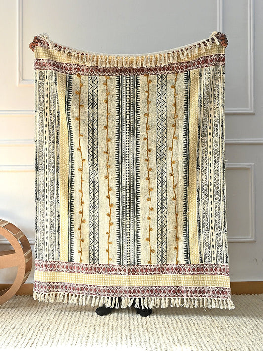 SHADOWFLAME - BLOCK PRINTED THROW - ART AVENUE