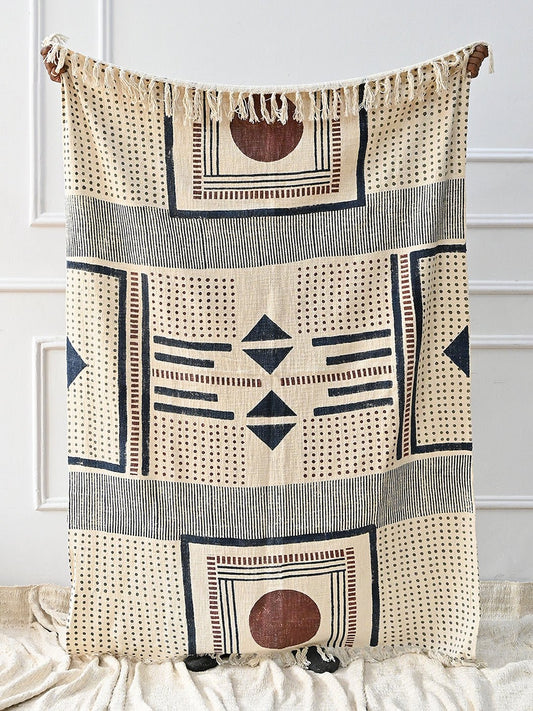 BLOOD MOON - BLOCK PRINTED THROW - ART AVENUE
