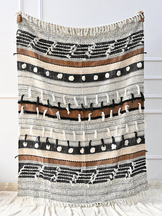 QURIOUS - BLOCK PRINTED THROW - ART AVENUE