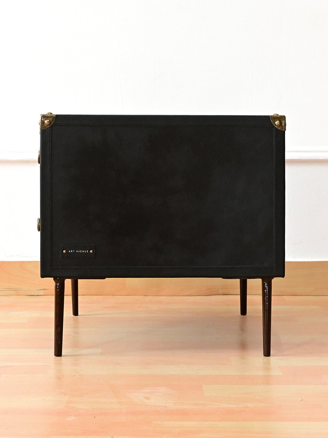 BALTIMORE - TWO DRAWER LEATHER SIDE TABLE - ART AVENUE
