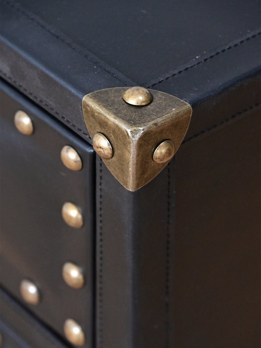 BALTIMORE - TWO DRAWER LEATHER SIDE TABLE - ART AVENUE