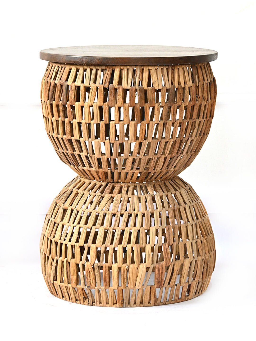 Sisal side table — top view — Art Avenue