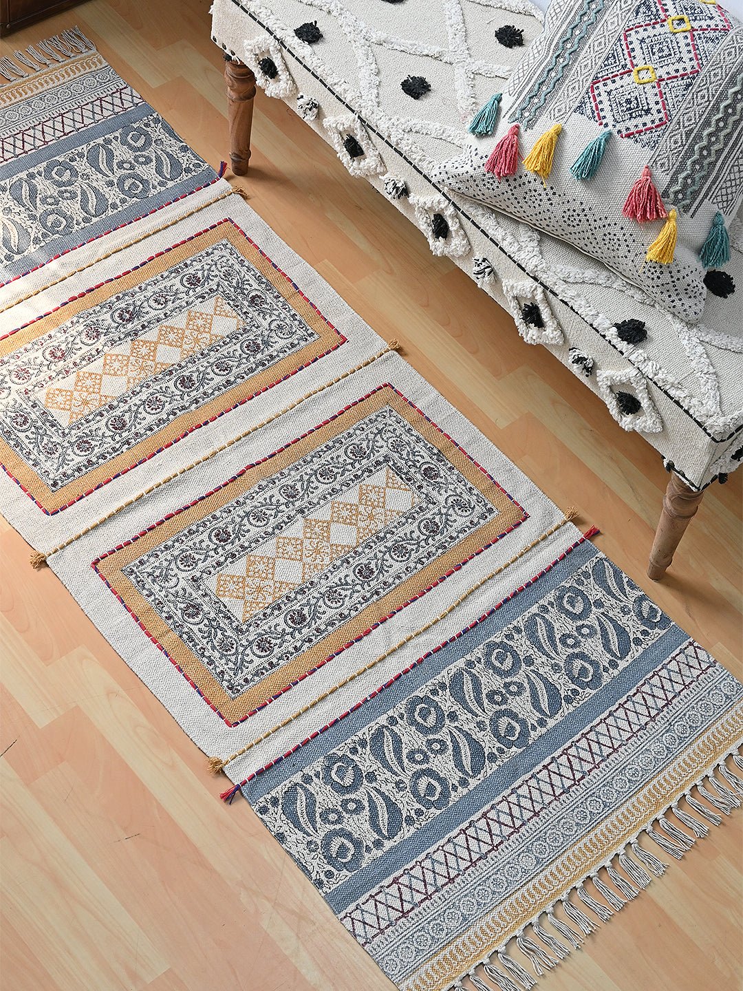 Freetown block-printed floor runner — handmade in Jaipur