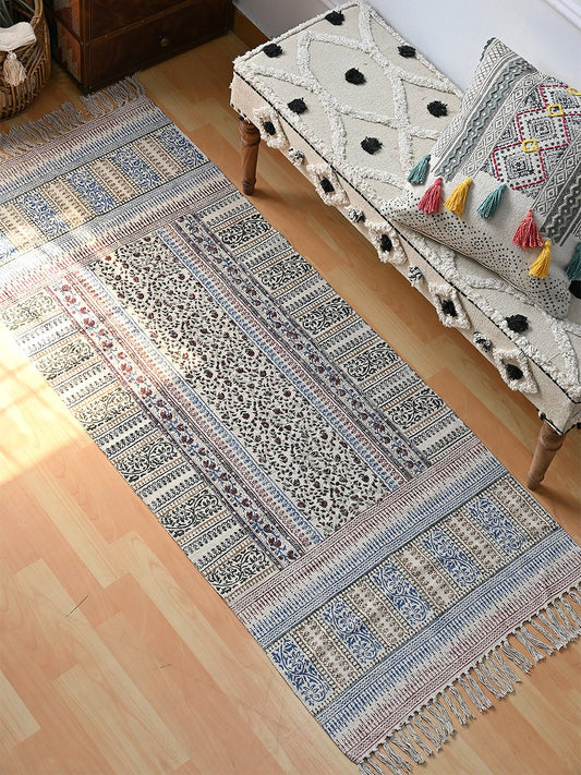 Banjul block-printed floor runner — handmade in Jaipur