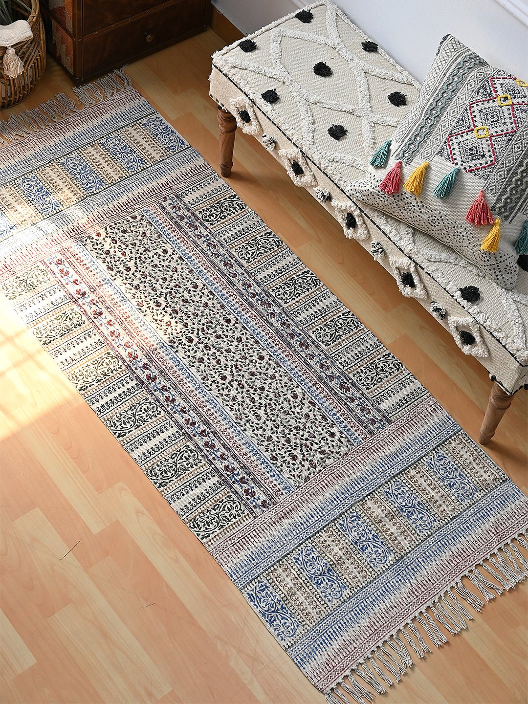 Banjul block-printed floor runner — handmade in Jaipur