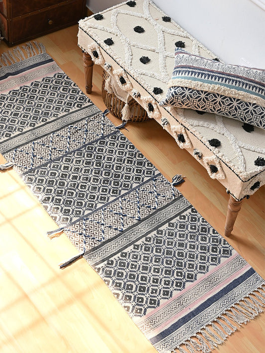 Downtown block-printed floor runner — handmade in Jaipur
