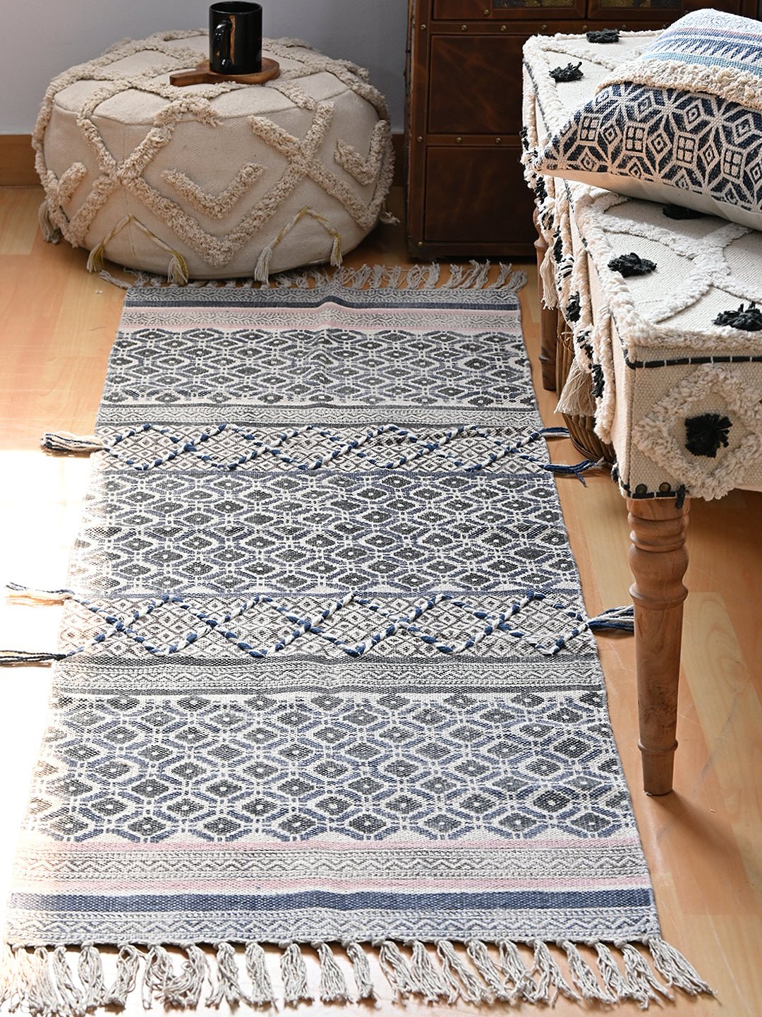 DOWNTOWN - BLOCK PRINTED FLOOR RUNNER - ART AVENUE