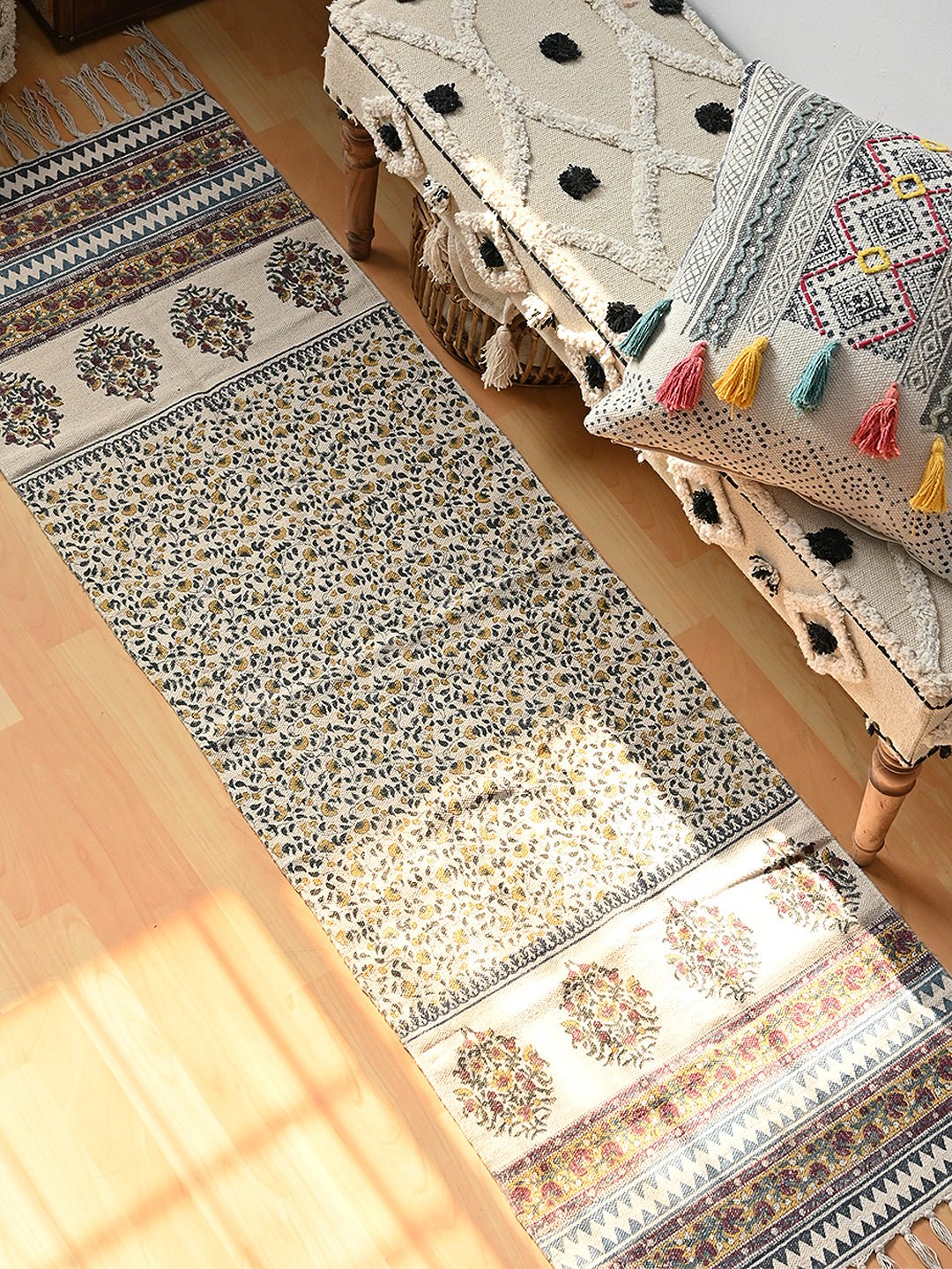 Bangui block-printed floor runner — handmade in Jaipur