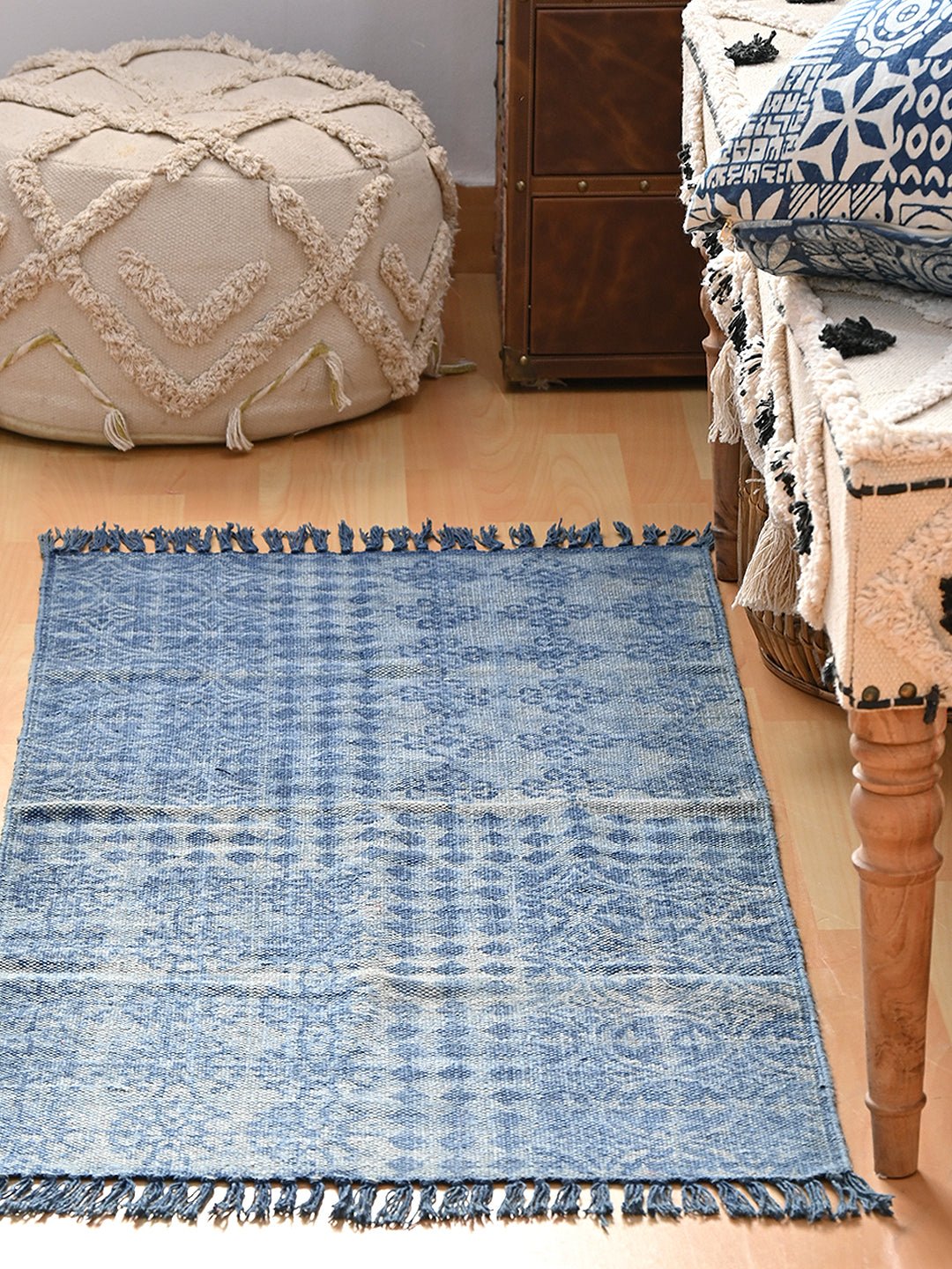 ACE-BLOCK PRINTED FLOOR RUNNER - ART AVENUE