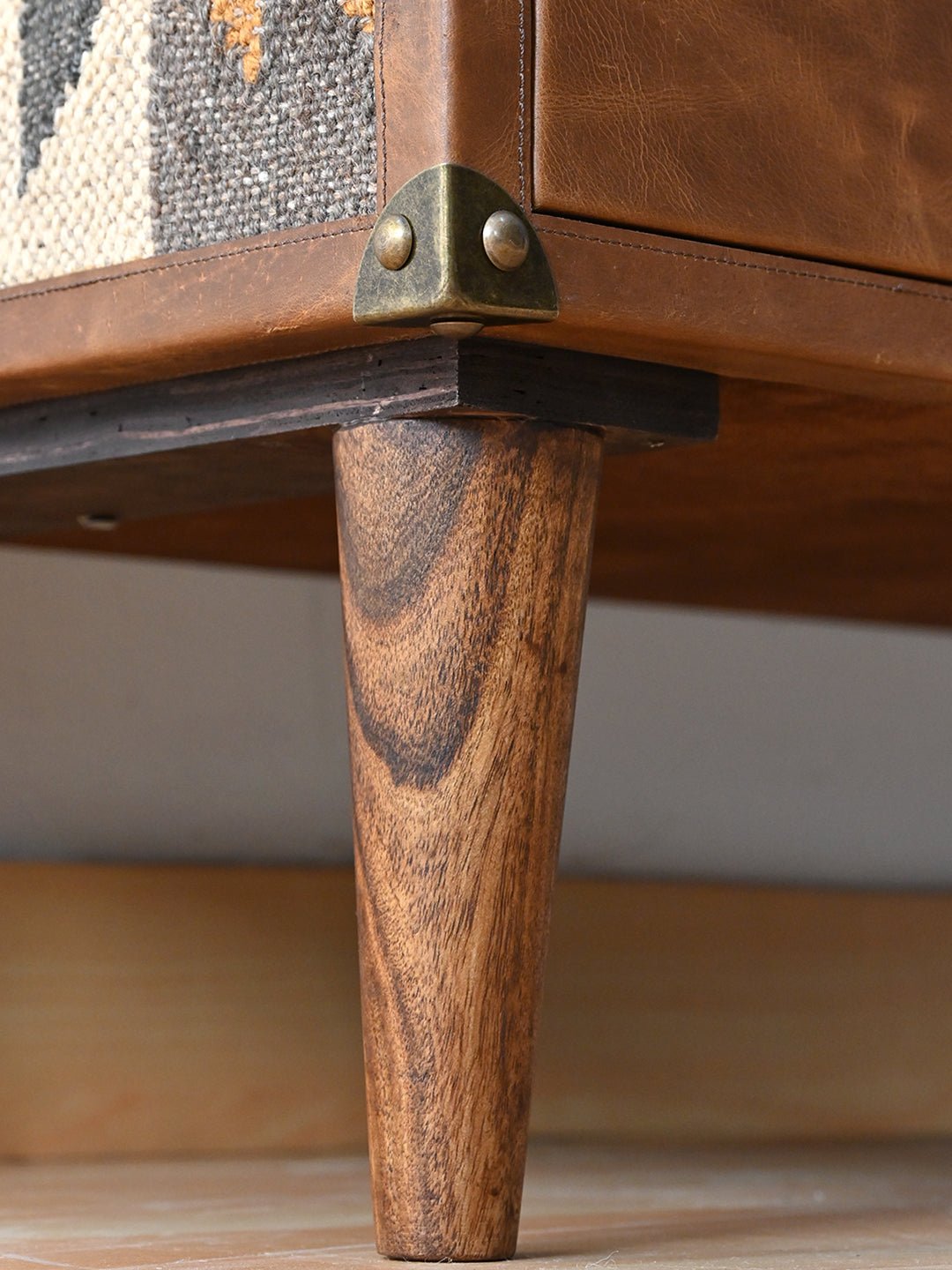 ACCENT CHEST OF DRAWERS - KILIM AND LEATHER - ART AVENUE