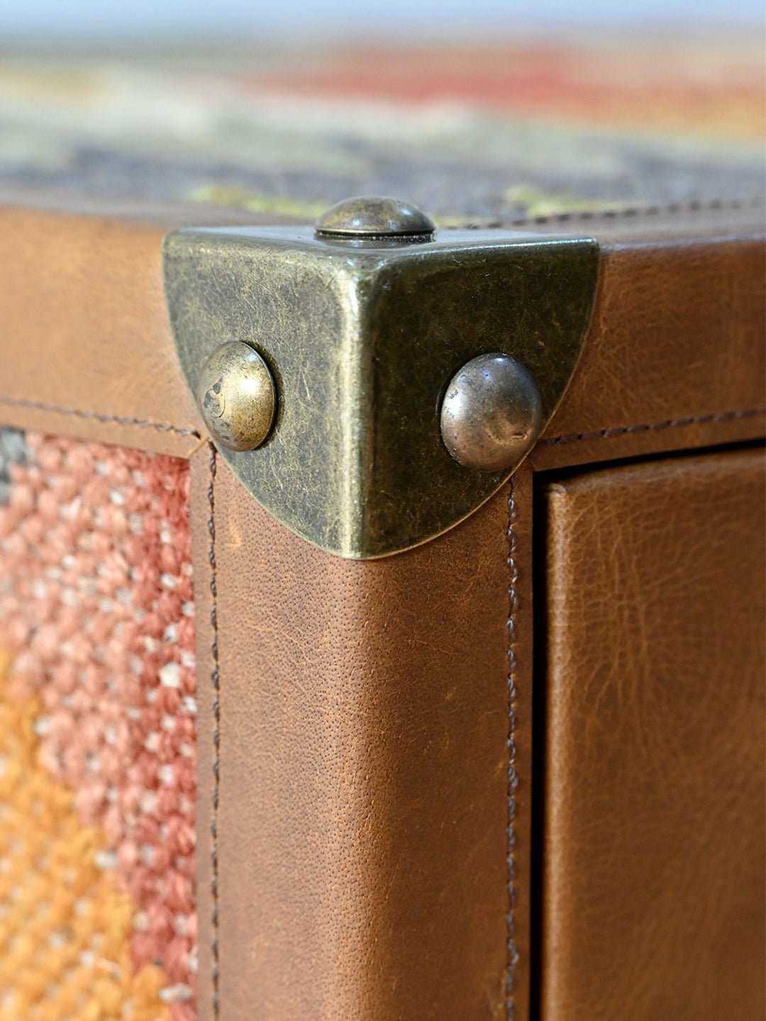 ACCENT CHEST OF DRAWERS - KILIM AND LEATHER - ART AVENUE