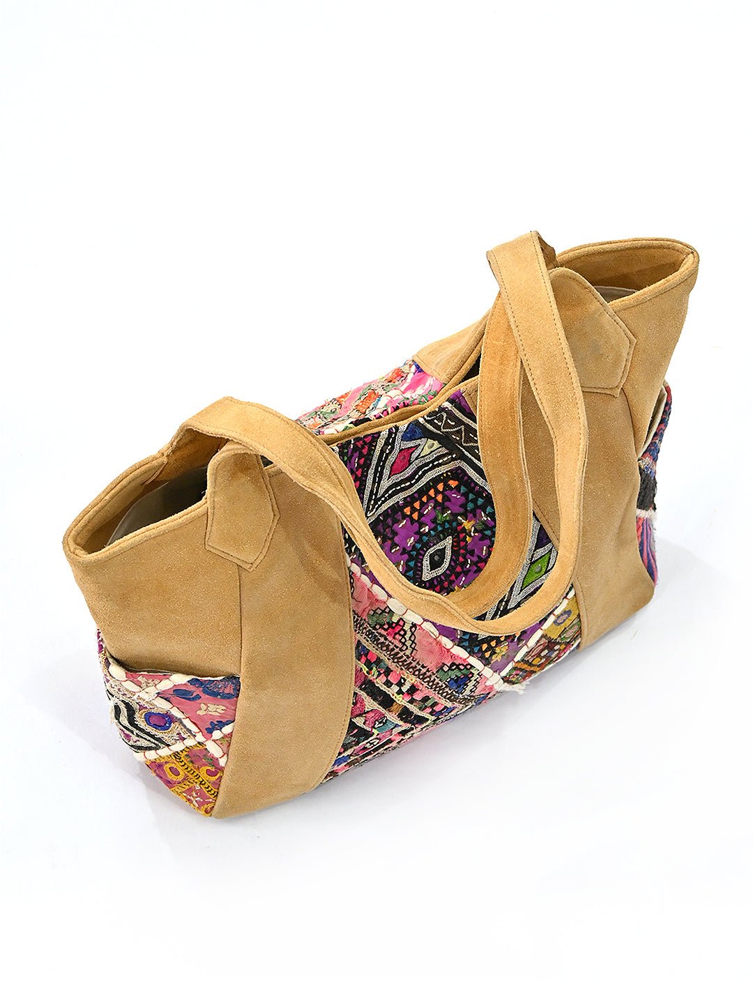 Khamsin vintage patchwork handbag lifestyle — Art Avenue
