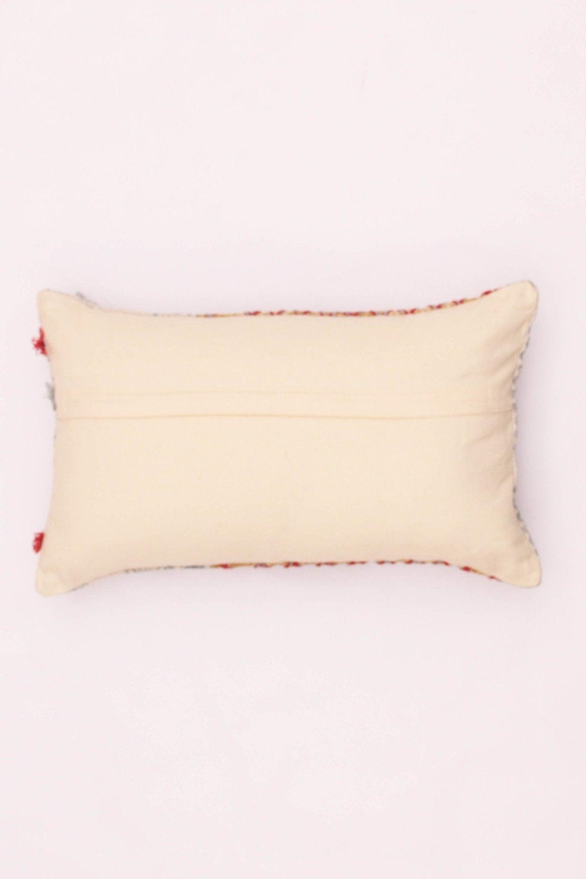 Detail of block-print embroidery on lumbar cushion cover — Art Avenue
