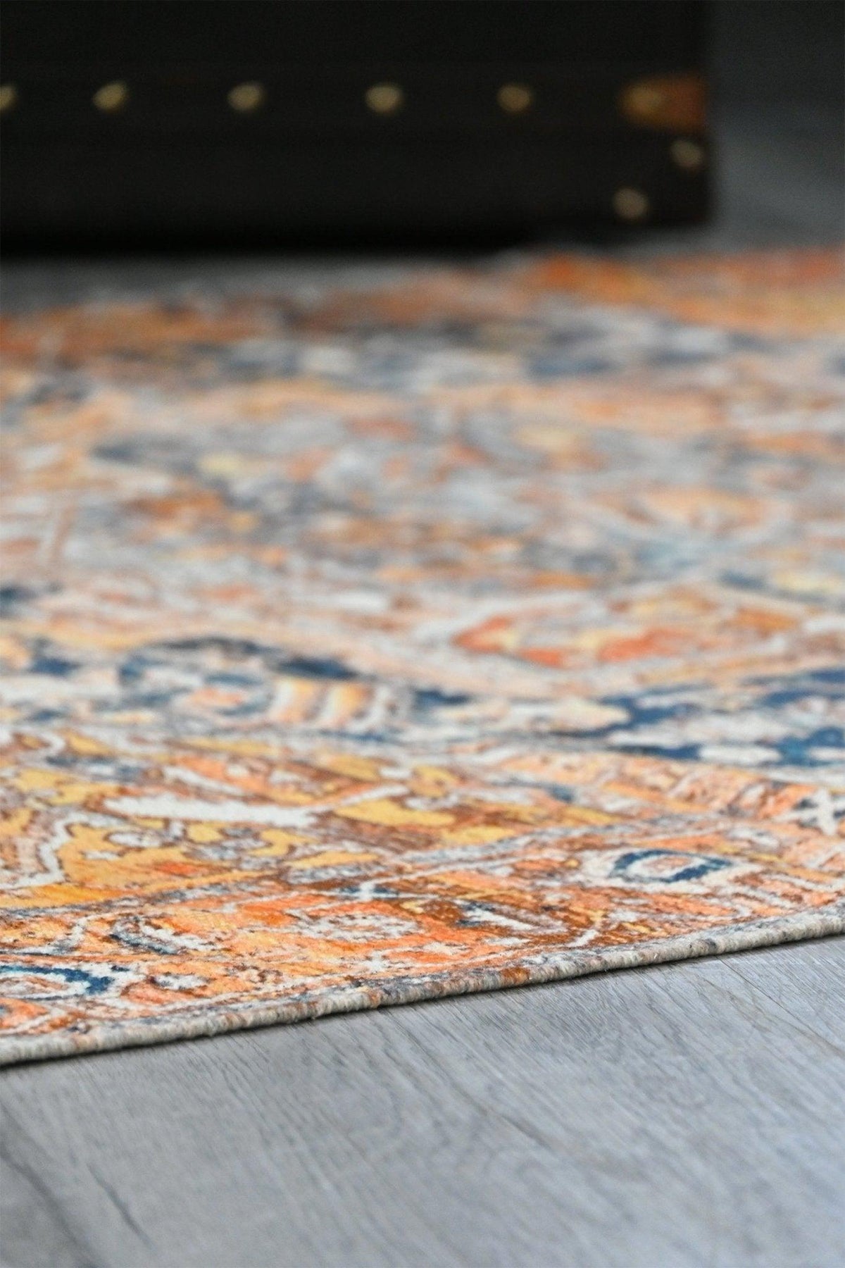 Affirmation traditional orange cotton rug — Art Avenue India