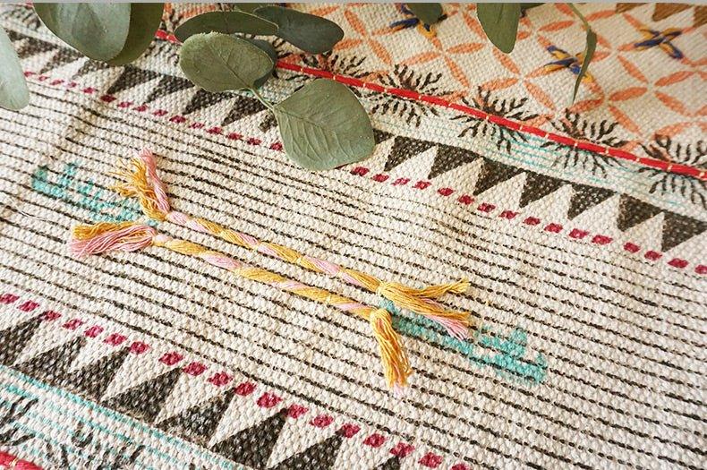 ASIATIC - BLOCK PRINTED COTTON FLOOR RUG RUNNER - ART AVENUE