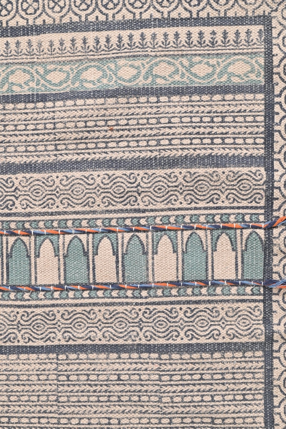 AUDREY -BLOCK PRINTED FLOOR RUNNER - BLUE - ART AVENUE