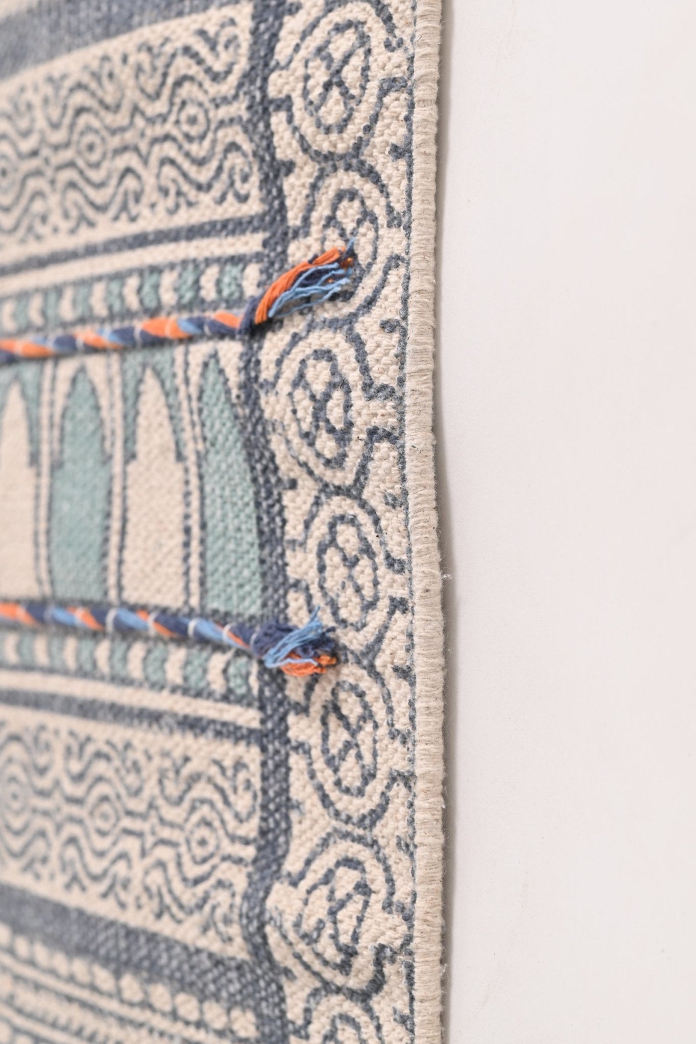 AUDREY -BLOCK PRINTED FLOOR RUNNER - BLUE - ART AVENUE
