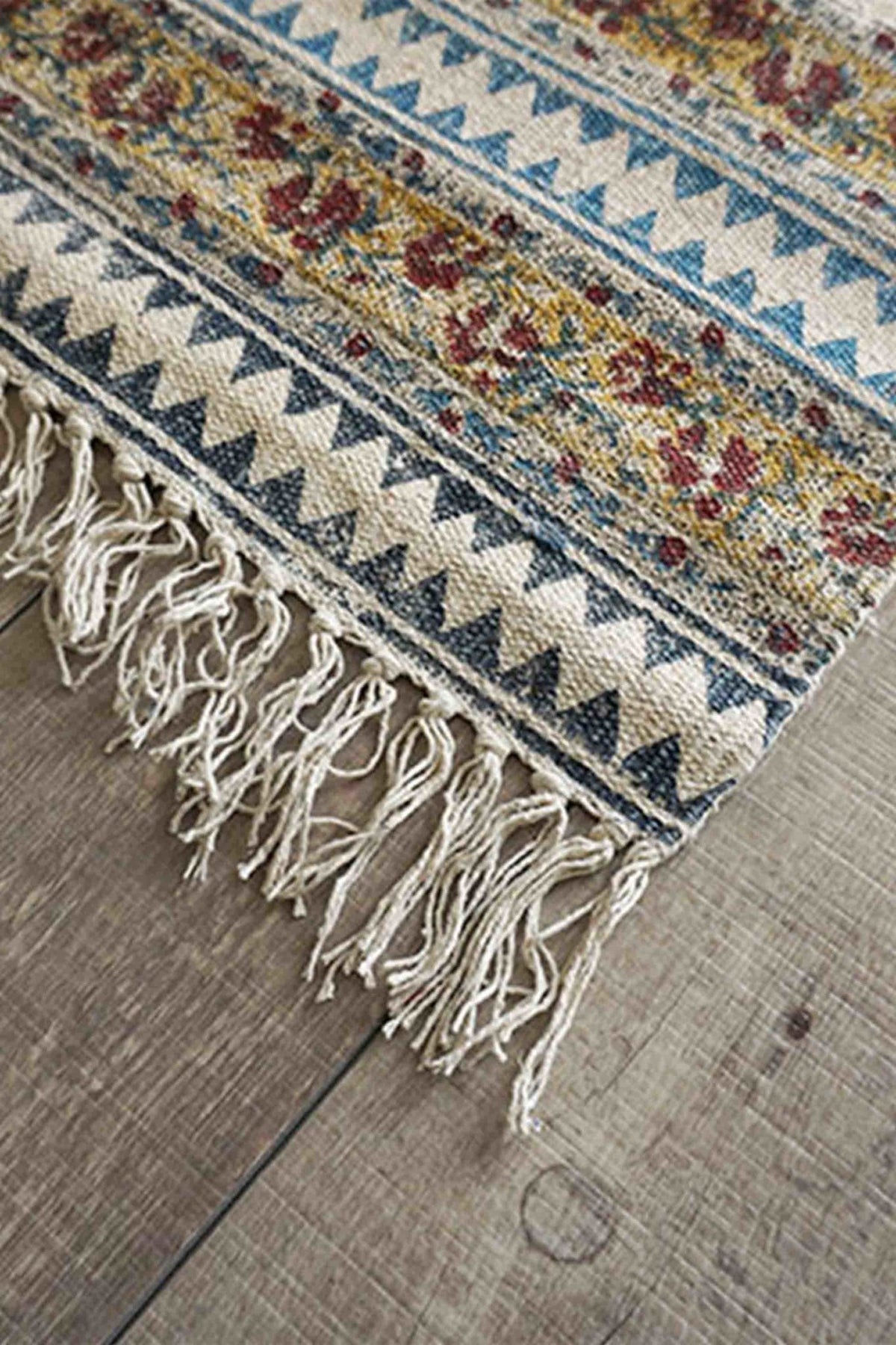 BANGUI- BLOCK PRINTED FLOOR RUNNER - MULTI - ART AVENUE